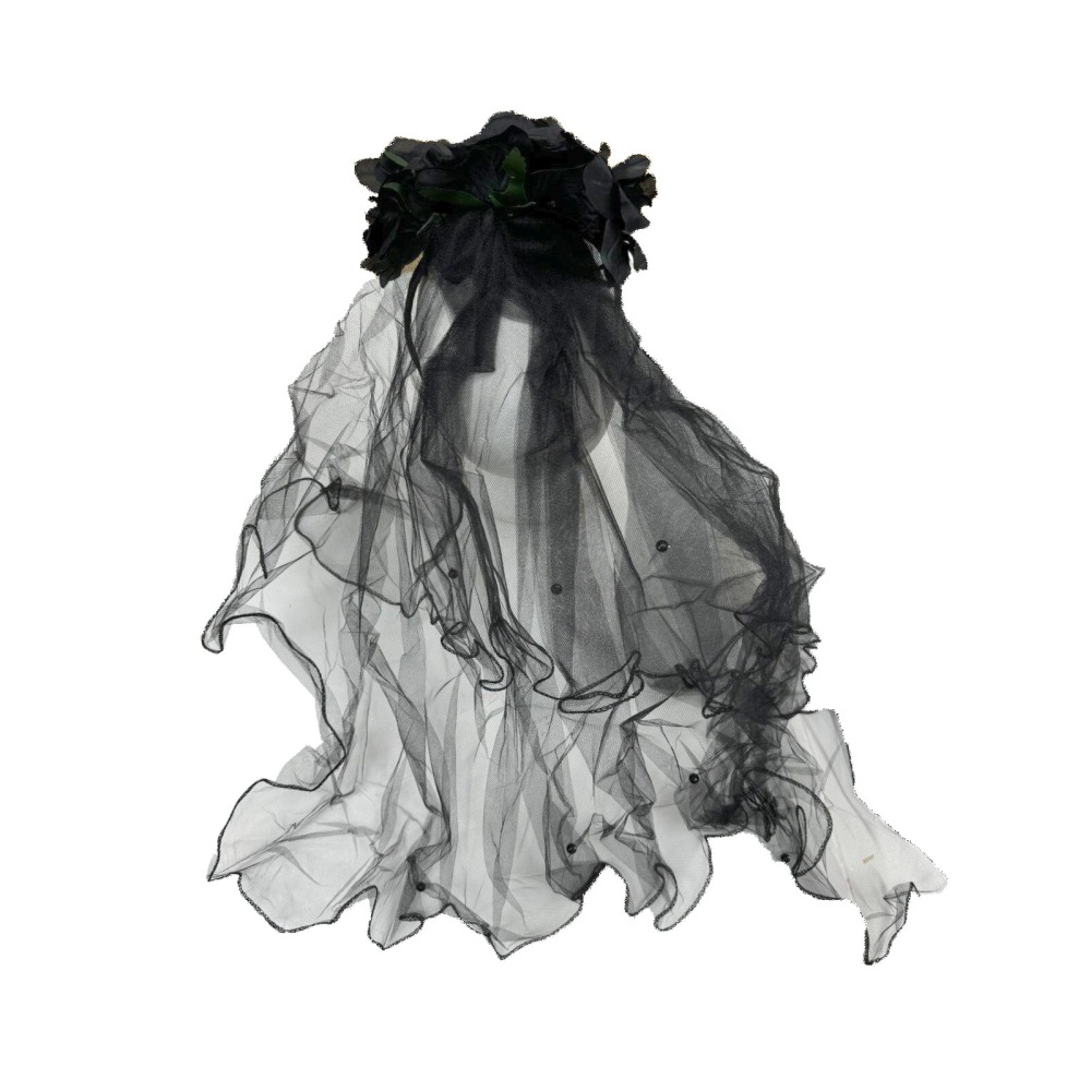 Zac's Alter Ego - Halloween Black Rose Schleier - Schwarz
